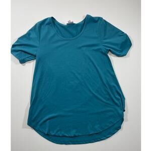 LulaRoe Size Small Blue High-Low Crew Neck Top